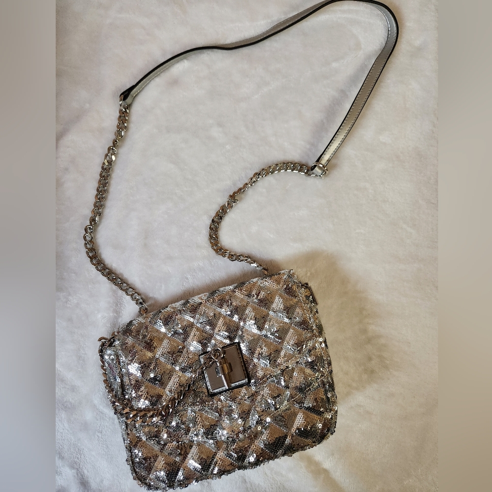 Aldo, Silver sequined crossbody bag